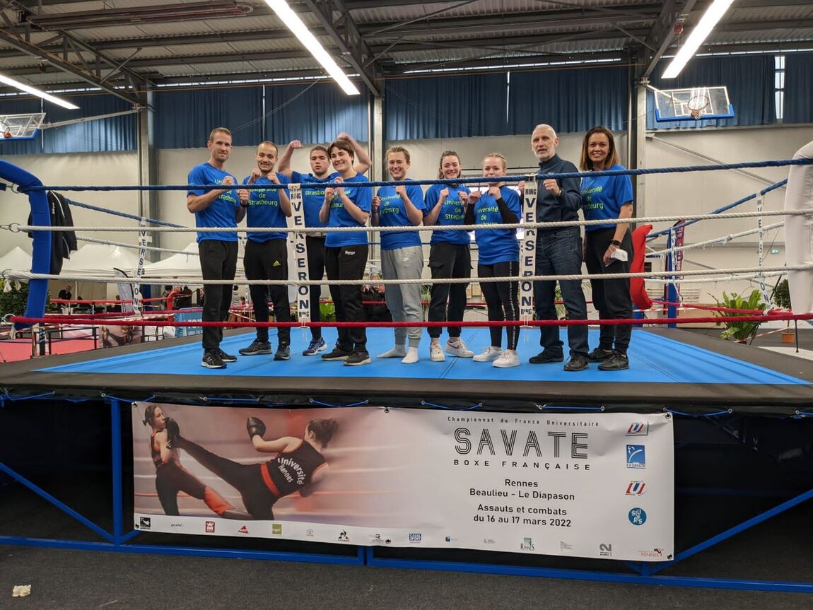 L'équipe de savate boxe française au championnat de France Universitaire -  Nantes Université
